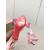 Christian Louboutin Pink Watercolor‑Print Satin Bow Mule Kitten Heel Sandals 55mm heel