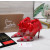 Christian Louboutin Red Satin Checkerboard Crystal Tulle Ruffle 100mm Stiletto Heel Pumps