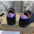 Christian Louboutin Black Glitter Holographic Purple‑Accent Black‑Spiked Low‑Top Sneakers
