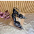 Christian Louboutin Black Satin Checkered Crystal‑Embellished 100mm Stiletto Heel Ankle‑Strap Pumps