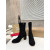 Christian Louboutin Black Suede Side‑Zip Block‑Heel Ankle Boots 85mm heel