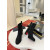 Christian Louboutin Black Suede Metal‑Buckle Block Heel Ankle Boots