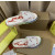 Christian Louboutin White Logo‑Print Slides Rainbow Crystal‑Trimmed Sole
