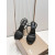 Christian Louboutin Black Patent Leather 100mm Stiletto Heel Slingback Sandals