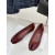 Christian Louboutin × Maison Margiela Burgundy Patent Tabi Split‑Toe Flat Shoes