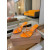 Christian Louboutin Orange Patent Leather 100mm heel Silver‑Spiked Mule High‑Heel Sandals