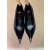 Christian Louboutin Black Patent Metal‑Tip Pointed Toe Kitten Heel Pumps