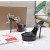 Christian Louboutin Black Patent PVC Strap Platform Stiletto Heel Mules
