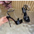 Christian Louboutin Black Patent Leather 150mm Platform Ankle‑Strap Stiletto Heel Sandals