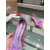 Christian Louboutin Purple Transparent PVC Pink Bow Crystal Pointed‑Toe Flat Pumps
