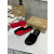 Christian Louboutin Black Suede Platform Flat Slide Sandal