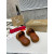 Christian Louboutin Brown Suede Flat Slide Sandal