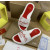 Christian Louboutin White Slide Sandals With Red Embossed Signature Logo