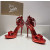 Christian Louboutin Red Metallic Patent Crystal 120mm Platform Heel Sandals