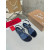 Christian Louboutin Navy Croc‑Embossed 45mm Block Heel Thong Sandals