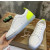 Christian Louboutin White Perforated Leather Fluorescent‑Yellow Accent Low‑Top Sneakers