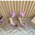 Christian Louboutin Dusty Rose Satin 100mm Ankle‑Wrap Tie Stiletto Sandals