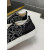 Christian Louboutin Black Suede Silver‑Glitter Floral Crystal‑Toe Low‑Top Sneakers