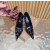 Christian Louboutin Black Velvet Gold‑Leopard Print Pointed‑Toe 120mm Stiletto High Heel Pumps