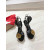 Christian Louboutin Black Satin Crystal Flower 150mm Platform Stiletto Heel Sandals