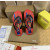 Christian Louboutin Red Graphic‑Print Studded Flip‑Flop Sandals