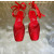 Christian Louboutin Red Satin Crystal‑Embellished Ankle‑Tie Ballet Flats