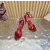 Christian Louboutin Red Patent Leather Ankle‑Strap Platform High‑Heel Sandals 120mm heel