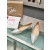 Christian Louboutin Silver Woven Metallic Pointed‑Toe Low‑Wedge Heel Flats