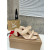 Christian Louboutin Beige Leather 55mm heel Slide Sandals
