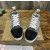 Christian Louboutin Gradient Fabric Spiked Low‑Top Sneakers Silver Metallic Trim