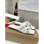 Christian Louboutin White Woven Flat Slide Sandals