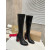 Christian Louboutin Black Leather 85mm Heel Knee‑High Boots