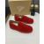 Christian Louboutin Red Suede All‑Over Spiked Slip‑On Loafers