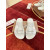 Christian Louboutin Loubi Queen White Leather Flat Sandals