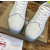 Christian Louboutin White Perforated Leather Fluorescent‑Yellow Accent Low‑Top Sneakers