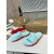 Christian Louboutin Mint Green Rubber Spiked Slide Sandal