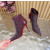 Christian Louboutin Burgundy Mesh Crystal‑Embellished 120mm Pointed‑Toe Stiletto Heel Ankle Boots