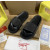 Christian Louboutin Black Silver‑Spiked Platform Slide Sandals