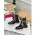 Christian Louboutin Black Croc‑Embossed CL‑Buckle Chelsea Lug‑Sole Ankle Boots