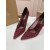 Christian Louboutin Burgundy Mesh Crystal 100mm Stiletto Heel Pumps