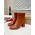 Christian Louboutin Cognac Brown Smooth Leather Side‑Zip Block Heel Ankle Boots 70mm heel