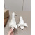 Christian Louboutin White Satin Large‑Bow Pointed‑Toe Mule Kitten Heel Sandals 55mm heel