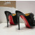 Christian Louboutin Black Sequin‑Flower 120mm Heel Platform Mule Sandals