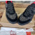 Christian Louboutin Black Suede Silver Glitter Spiked Platform Low‑Top Sneakers