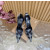 Christian Louboutin Black Satin Checkered Crystal‑Embellished 100mm Stiletto Heel Ankle‑Strap Pumps
