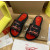 Christian Louboutin Black Red Logo‑Print Spiked Slide Sandals Red Footbed