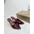 Christian Louboutin Burgundy Patent 85mm Pointed‑Toe Mule Heels