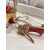 Christian Louboutin Nude Patent 100mm Gold‑Leaf Heel Ankle‑Strap Sandals