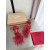Christian Louboutin Red Satin Feather 100mm Slingback Stiletto Sandals