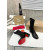 Christian Louboutin Black Stretch‑Leather Side‑Zip Block‑Heel Ankle Boots 85mm heel